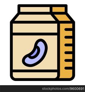 Bean milk icon outline vector. Soy food. Vegetable oil color flat. Bean milk icon vector flat