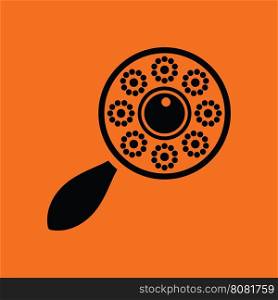 Beanbag ico. Orange background with black. Vector illustration.