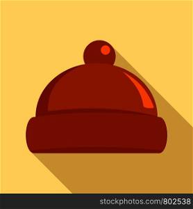 Beanie hat icon. Flat illustration of beanie hat vector icon for web design. Beanie hat icon, flat style