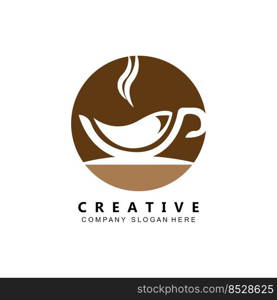 Beans And Coffee Cup Logo Template vector icon design