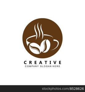 Beans And Coffee Cup Logo Template vector icon design