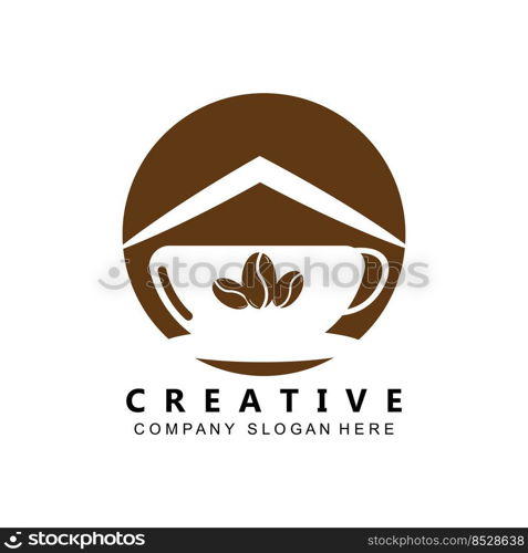 Beans And Coffee Cup Logo Template vector icon design