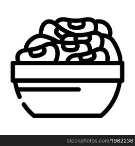 beans bowl line icon vector. beans bowl sign. isolated contour symbol black illustration. beans bowl line icon vector illustration