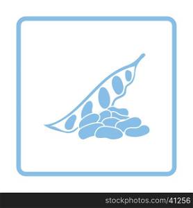 Beans icon. Blue frame design. Vector illustration.