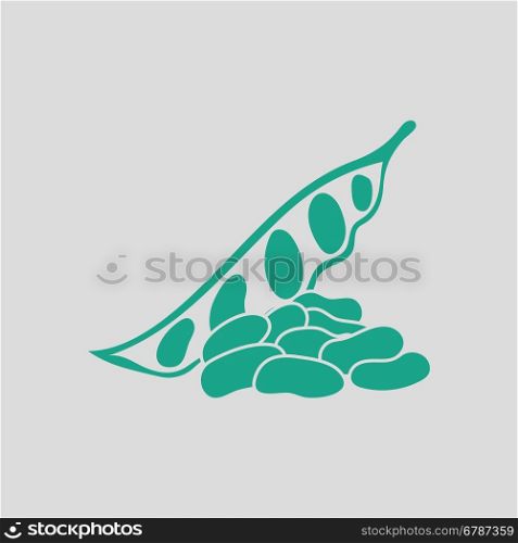 Beans icon. Gray background with green. Vector illustration.