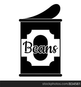 Beans tin can icon. Simple illustration of beans tin can vector icon for web design isolated on white background. Beans tin can icon, simple style