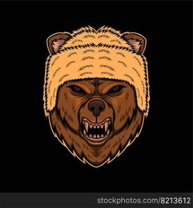 bear angry head vector illustration