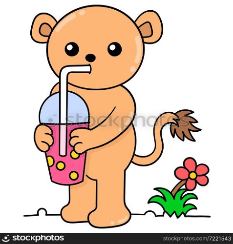 bear animal drinking ice