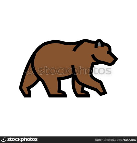 bear animal in zoo color icon vector. bear animal in zoo sign. isolated symbol illustration. bear animal in zoo color icon vector illustration