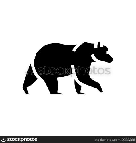 bear animal in zoo glyph icon vector. bear animal in zoo sign. isolated contour symbol black illustration. bear animal in zoo glyph icon vector illustration