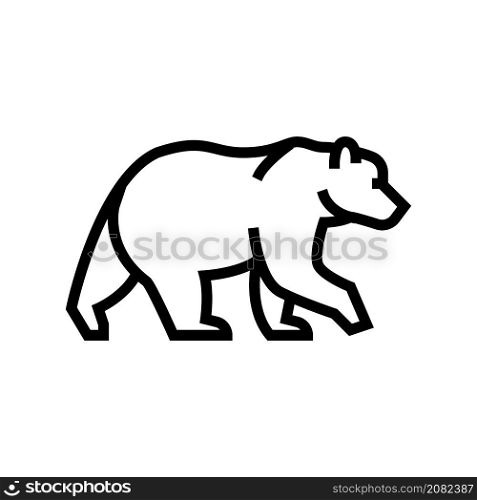 bear animal in zoo line icon vector. bear animal in zoo sign. isolated contour symbol black illustration. bear animal in zoo line icon vector illustration