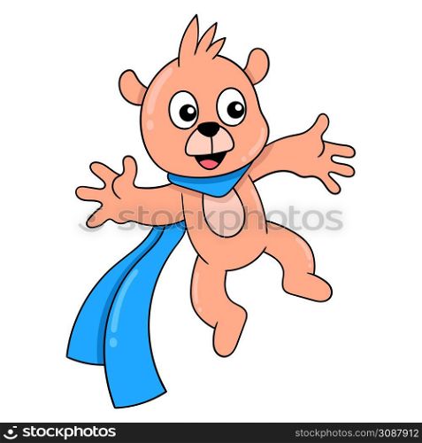 bear cub wearing a cute and cute scarf