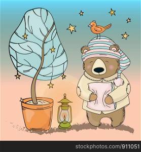 BEAR DREAM Forest Animal Cartoon Vector Illustration Set