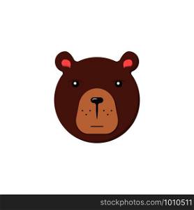 bear face animal in flat style, vector illustration. bear face animal in flat style, vector