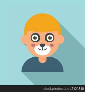 Bear face painting icon flat vector. Child mask animal. Smile facial. Bear face painting icon flat vector. Child mask animal