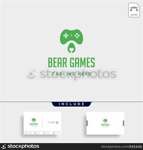 bear game logo design template animal concept controller - vector. bear game logo design template animal concept controller