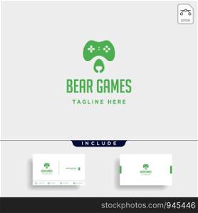bear game logo design template animal concept controller - vector. bear game logo design template animal concept controller