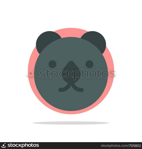 Bear, Head, Predator Abstract Circle Background Flat color Icon