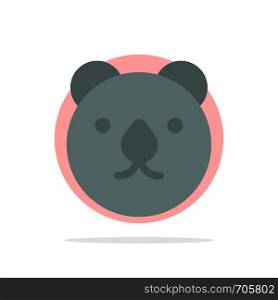 Bear, Head, Predator Abstract Circle Background Flat color Icon