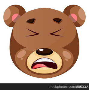 Bear is feeling annoyed, illustration, vector on white background.