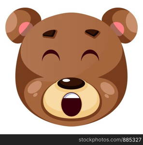 Bear is yelling, illustration, vector on white background.