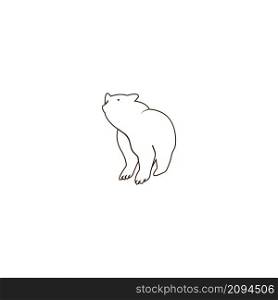 Bear line icon vector illustration logo design.
