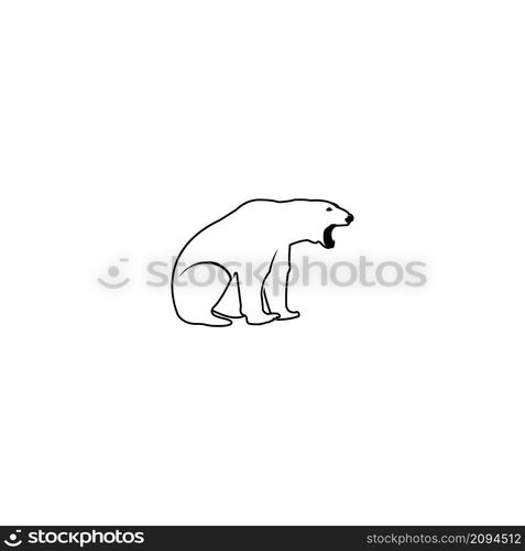 Bear line icon vector illustration logo design.