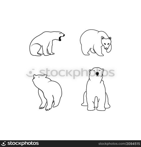Bear line icon vector illustration logo design.