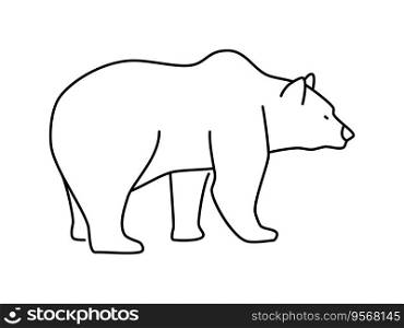 Bear linear vector icon. Animal world. Bear, drawing, animal, beast, outline, image and more. Isolated outline of a bear on a white background.
