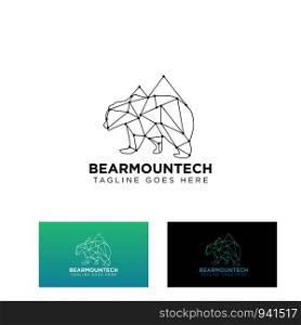 bear mountain connecting logo design vector icon or symbol illustration - vector. bear mountain connecting logo design vector icon or symbol illustration