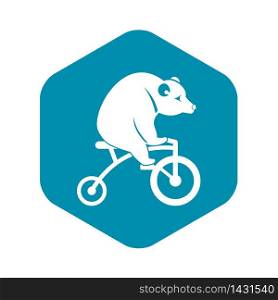 Bear on a bike icon in simple style on a white background vector illustration. Bear on a bike icon, simple style