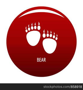 Bear step icon. Simple illustration of bear step vector icon for any design red. Bear step icon vector red