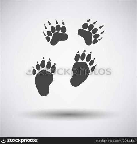 Bear trails icon on gray background with round shadow. Vector illustration.