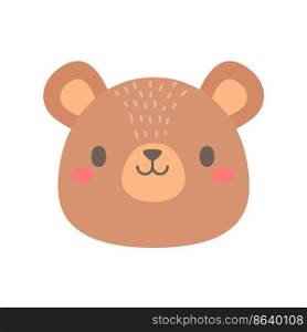 Bear vector. Cute animal face. design for kids.