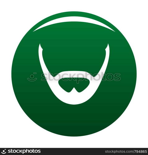 Beard and whiskers icon. Simple illustration of beard and whiskers vector icon for any design green. Beard and whiskers icon vector green