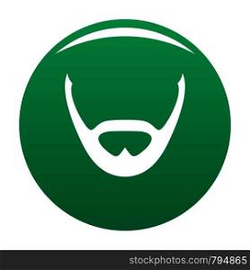 Beard and whiskers icon. Simple illustration of beard and whiskers vector icon for any design green. Beard and whiskers icon vector green