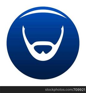 Beard and whiskers icon vector blue circle isolated on white background . Beard and whiskers icon blue vector
