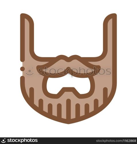 Beard Mustache Whisker Icon Vector. Outline Beard Mustache Whisker Sign. Isolated Contour Symbol Illustration. Beard Mustache Whisker Icon Outline Illustration