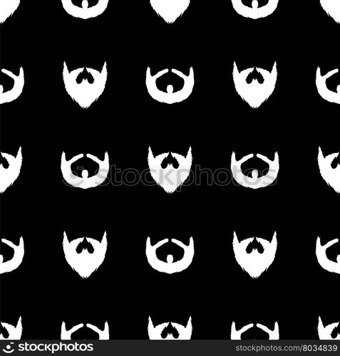 Beard Silhouette Seamless Pattern. Mustache Barber Background. Beard Silhouette Seamless Pattern