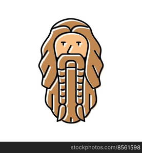 beard viking color icon vector. beard viking sign. isolated symbol illustration. beard viking color icon vector illustration
