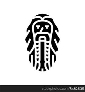 beard viking glyph icon vector. beard viking sign. isolated symbol illustration. beard viking glyph icon vector illustration