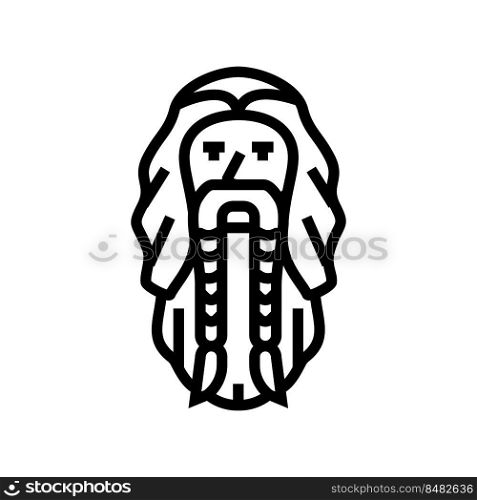 beard viking line icon vector. beard viking sign. isolated contour symbol black illustration. beard viking line icon vector illustration