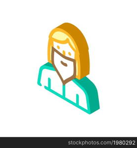 bearded madam isometric icon vector. bearded madam sign. isolated symbol illustration. bearded madam isometric icon vector illustration