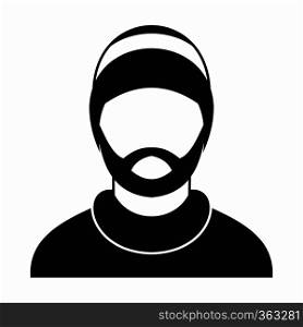 Bearded man avatar icon in simple style isolated on white background. People symbol. Bearded man avatar icon, simple style