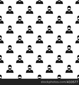 Bearded man avatar pattern seamless in simple style vector illustration. Bearded man avatar pattern vector