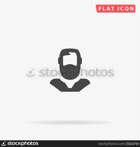 Bearded man flat vector icon. Hand drawn style design illustrations.. Bearded man flat vector icon. Hand drawn style design illustrations