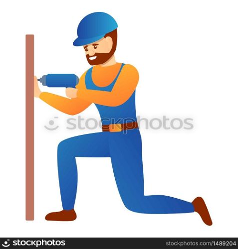 Bearded repairman icon. Cartoon of bearded repairman vector icon for web design isolated on white background. Bearded repairman icon, cartoon style