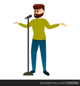 Bearded singer icon. Cartoon of bearded singer vector icon for web design isolated on white background. Bearded singer icon, cartoon style