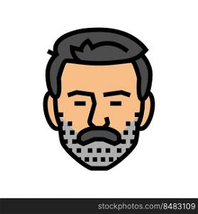 beardstache beard hair style color icon vector. beardstache beard hair style sign. isolated symbol illustration. beardstache beard hair style color icon vector illustration