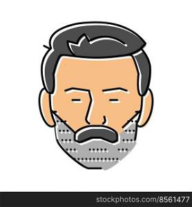 beardstache beard hair style color icon vector. beardstache beard hair style sign. isolated symbol illustration. beardstache beard hair style color icon vector illustration